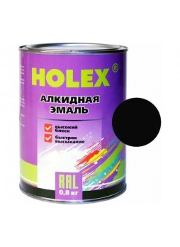Оптом Алкидная автоэмаль Holex 9005 RAL черный темный, 0.8 кг HAS-380716