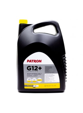 Оптом Антифриз PATRON 10 кг (8.9 л), желтый, готовый, YELLOW G12+, TL 774-D/F, G012A8FA1, DAF 325.2/325.3/326.0/326.3, PSA B715110, RENAULT 41-01-001/- T Type D PCF5010