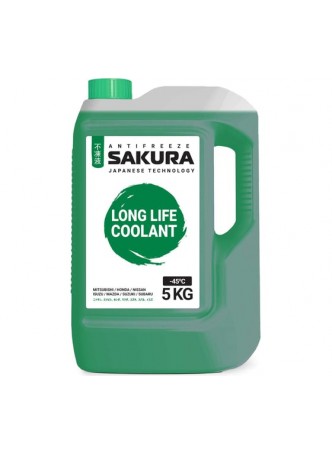 Оптом Антифриз Sakura (13824) GREEN зеленый -45С, G12+ 5 кг, для Nissan, Mitsubishi, Honda, Mazda, Suzuki, Subaru 430201404