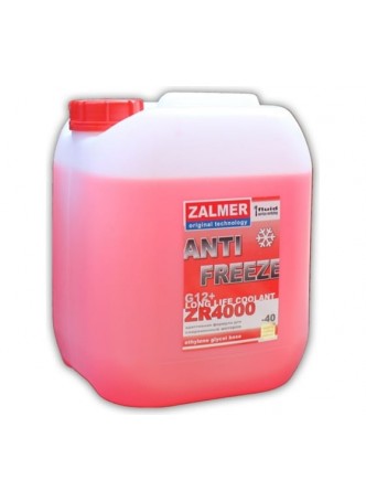Оптом Антифриз ZALMER Antifreeze ZR4000 LLC G12+ красный -40С 10кг нетто ZR40R010