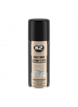 Оптом Литиевая смазка с тефлоном K2 PRO WHITE GREASE PTFE белая, аэрозоль, 400 мл W121
