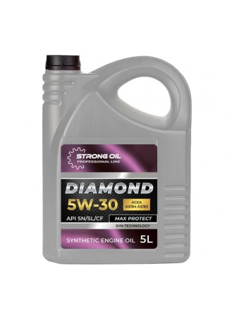 Оптом Масло STRONG OIL DIAMOND ENGINE 5W-30 SN/CF синтетика, канистра 5 л, API SN/SL/CF, ACEA А3/В4, А3/В3 0001480031-SO