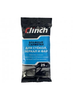 Оптом Влажные салфетки для стекол, зеркал и фар Clinch 25 шт. 31585