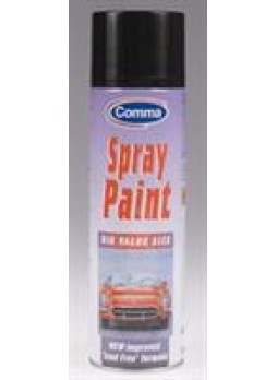 Аэрозальная краска, черная глянцевая "Spray Paints", 500 мл Comma BG500M