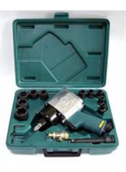 Jai-0501k (jai-0401k) набор инструмента: гайковерт пневматический 1/2"DR 7000 об/мин, 610 Nm, и торцевые головки ударные 9-27 мм Jonnesway JAI-0501K