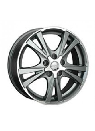 Диск колёсный литой H74 6.5x17, 5x114,3, ET50, D64.1, серый глянец, полированнные спицы и обод (GMF) оптом