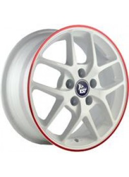 Диск колёсный литой "X-8 6.5x16, 5x114,3, ET45, D60.1, белый с красной полосой по ободу (WRS)"