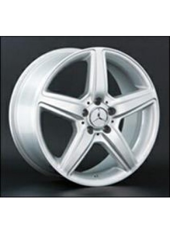 Диск колёсный литой MB65 8.5x18, 5x112, ET38, D66.6, серый глянец, полированнные спицы и обод (GMF) оптом