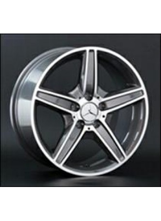 Диск колёсный литой MB64 7.5x17, 5x112, ET37, D66.6, серый глянец, полированнные спицы и обод (GMF) оптом