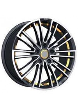 Диск колёсный литой X-17 8x18, 5x114,3, ET35, D60.1, черный полированный с желтой полосой по ободу внутри (BKFYSI) оптом