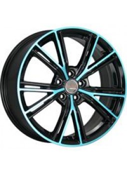 Диск колёсный литой "Concept-FD516 7.5x17, 5x108, ET55, D63.3, черный+синий (BK+BL)"
