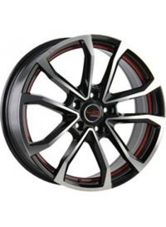 Диск колёсный литой Concept-GM512 6.5x15, 5x105, ET39, D56.6, черный полированный с красной полосой по ободу (BKFRS) оптом