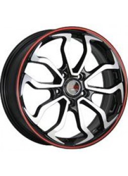 Диск колёсный литой "Concept-HND511 6.5x16, 5x114,3, ET41, D67.1, черный полированный с красной полосой по ободу (BKFRS)"