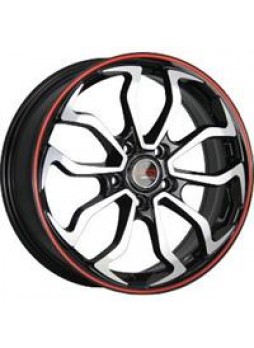 Диск колёсный литой "Concept-KI511 6.5x16, 5x114,3, ET41, D67.1, черный полированный с красной полосой по ободу (BKFRS)"