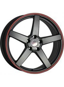 Диск колёсный литой "Concept-TY504 6.5x16, 5x114,3, ET39, D60.1, черный матовый с красным ободом (MBRS)"