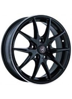 Диск колёсный литой "F-34 6.5x16, 5x100, ET48, D56.1, черный глянцевый с полированным ободом (BKPL)"