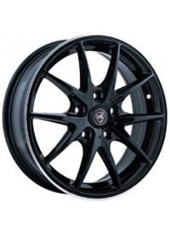 Диск колёсный литой F-34 6.5x16, 5x100, ET48, D56.1, черный глянцевый с полированным ободом (BKPL) оптом