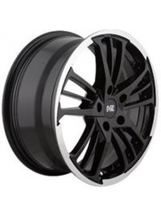 Диск колёсный литой F-48 7x17, 5x114,3, ET40, D66.1, черный глянцевый с полированным ободом (BKPL) оптом