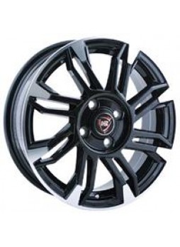 Диск колёсный литой "F-8 6.5x16, 5x114,3, ET45, D60.1, черный с полированными концами лучей (BKPS)"