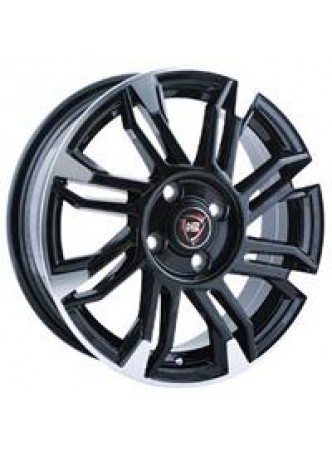 Диск колёсный литой F-8 6.5x16, 5x114,3, ET45, D60.1, черный с полированными концами лучей (BKPS) оптом