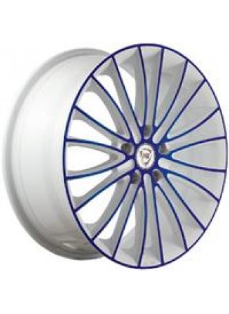 Диск колёсный литой F-49 6.5x16, 5x114,3, ET40, D66.1, белый +синий (W+BL) оптом