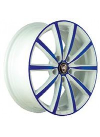 Диск колёсный литой F-50 6.5x16, 5x114,3, ET50, D66.1, белый +синий (W+BL) оптом