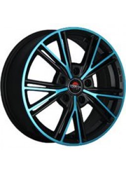 Диск колёсный литой "MODEL-26 6.5x16, 4x100, ET52, D54.1, матовый черный+синий (MB+BL)"
