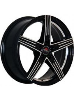 Диск колёсный литой "MODEL-29 6.5x16, 5x114,3, ET47, D66.1, черный c полированными лучами и полированной полосой внутри (BKFPSI)