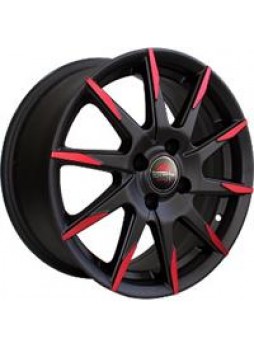 Диск колёсный литой "MODEL-32 6.5x15, 4x98, ET35, D58.6, матовый черный+красный (MB+R)"