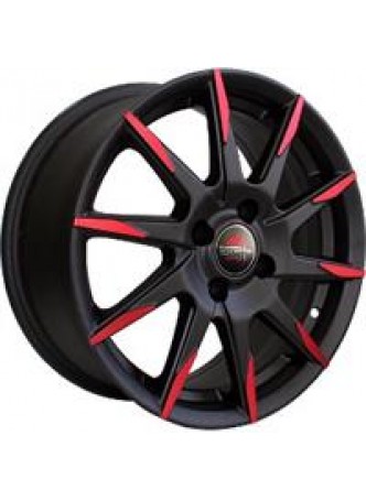 Диск колёсный литой MODEL-32 6.5x15, 4x98, ET35, D58.6, матовый черный+красный (MB+R) оптом