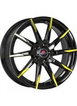 Диск колёсный литой "MODEL-32 6.5x16, 5x112, ET42, D57.1, черный+желтый (BK+Y)"