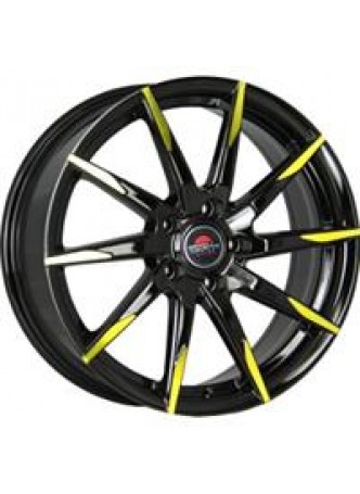 Диск колёсный литой MODEL-32 6.5x16, 5x112, ET33, D57.1, черный+желтый (BK+Y) оптом