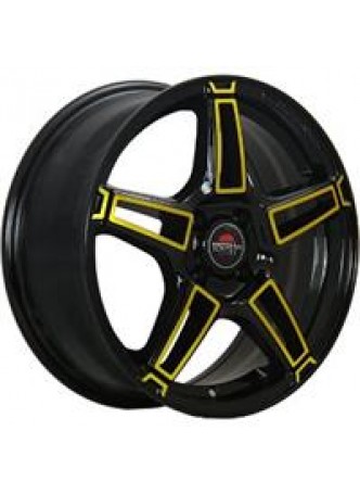 Диск колёсный литой MODEL-35 7x17, 5x114,3, ET45, D60.1, черный+желтый (BK+Y) оптом