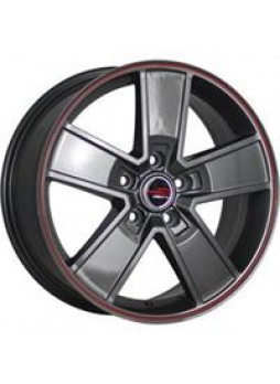 Диск колёсный литой "Concept-GM529 6.5x16, 5x115, ET41, D70.1, насыщенный темно-серый с красной полосой по ободу (GMRS)"