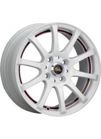 Диск колёсный литой Y355 6.5x15, 5x100, ET38, D57.1, матовый белый с красной полосой по ободу внтури (MWRSI) оптом
